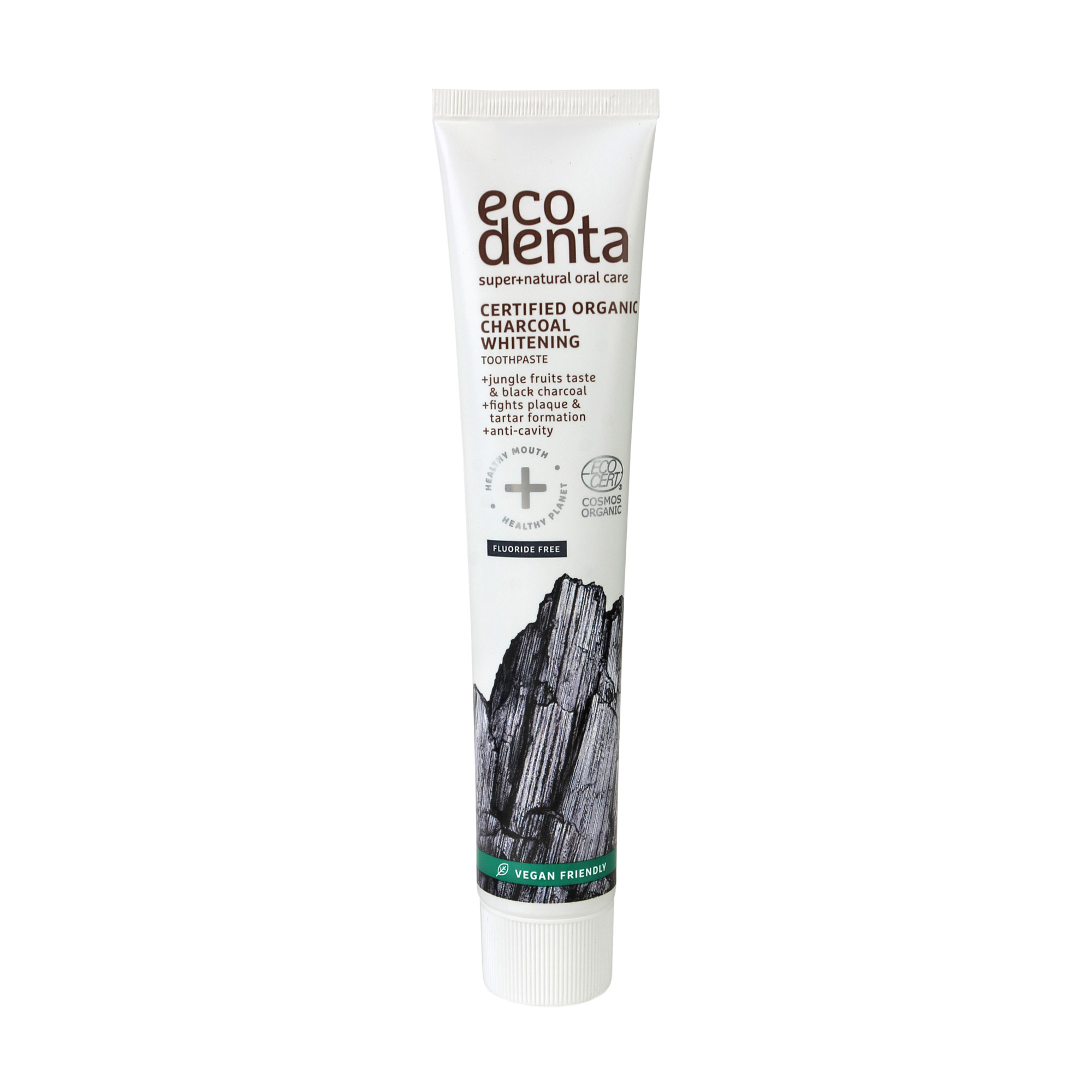 Відбілювальна зубна паста Ecodenta Certified Organic Charcoal Whitening Toothpaste з деревним вугіллям, 75 мл